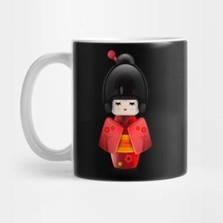 Kokeshi in Red Mug